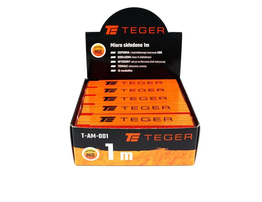Miara składana 1m z tworzywa w displayu TEGER szt 20szt T-AM-001