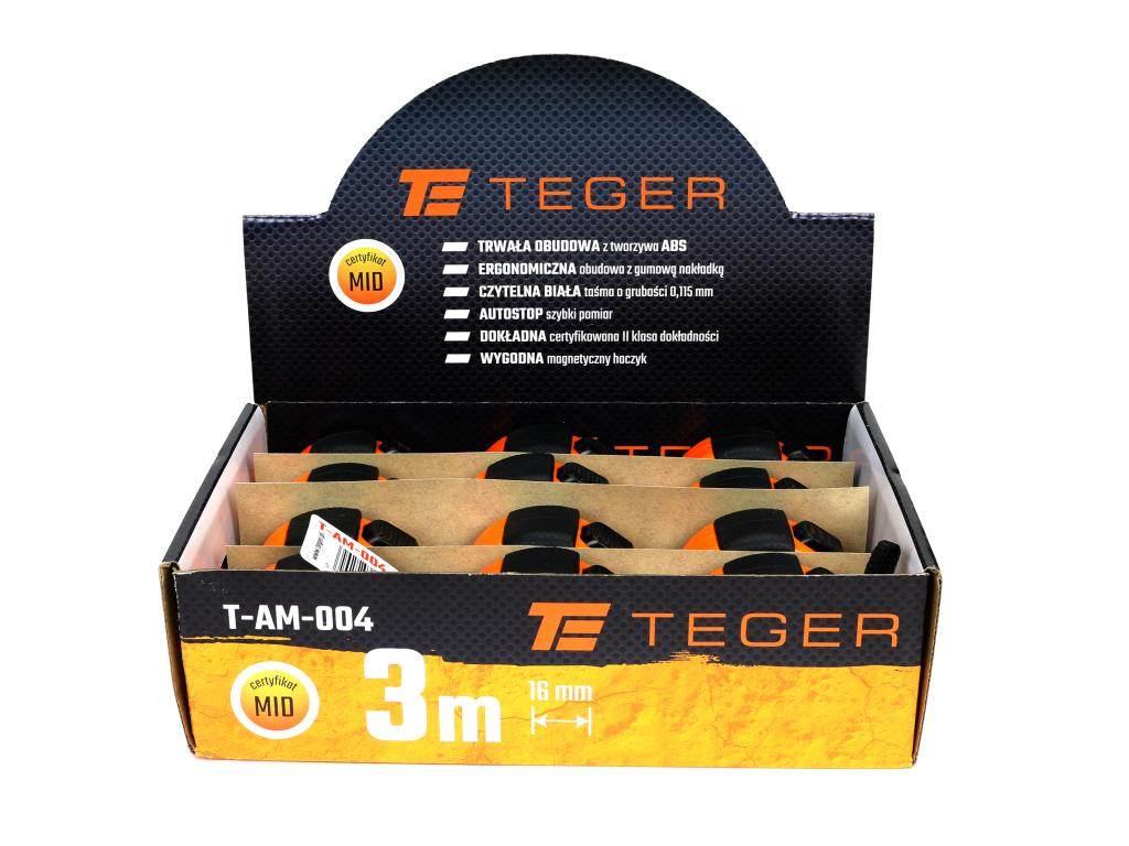 Miara stalowa rozwijana 3m 16mm TEGER T-AM-004 - zdjęcie 2
