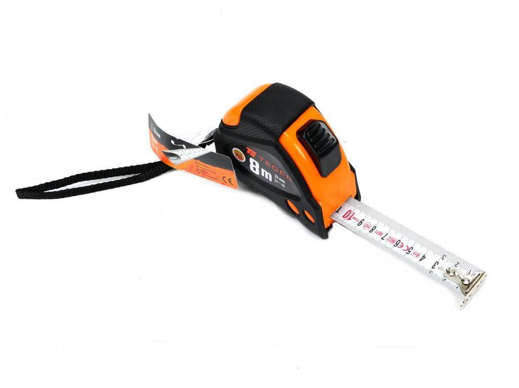 Miara stalowa rozwijana 8m 25mm TEGER T-AM-006