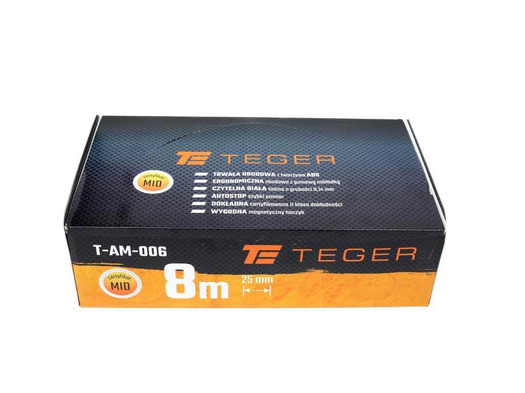Miara stalowa rozwijana 8m 25mm TEGER T-AM-006 - zdjęcie 3