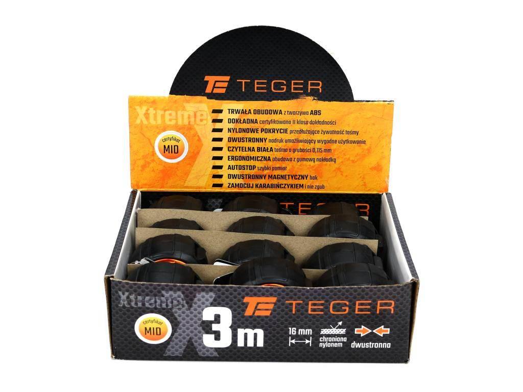 Miara stalowa dwustronna rozwijana 3m 16mm TEGER T-AM-009 - zdjęcie 2