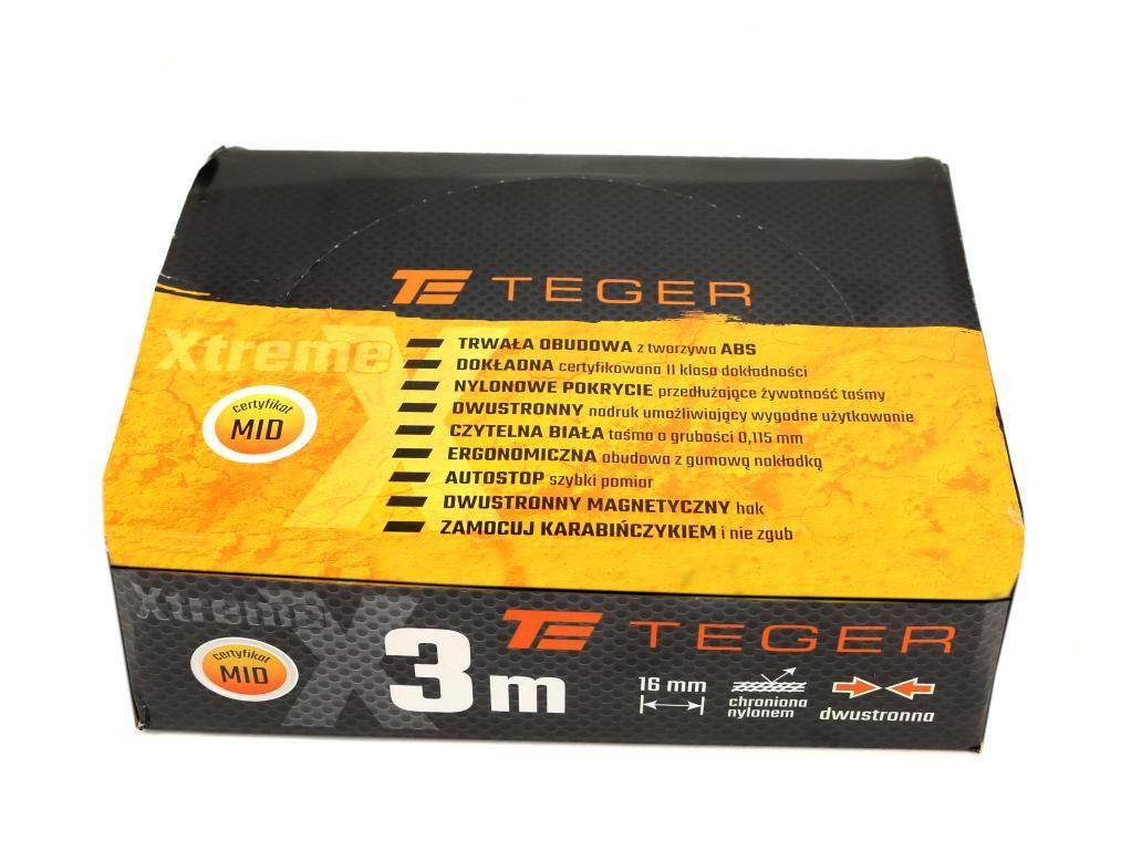 Miara stalowa dwustronna rozwijana 3m 16mm TEGER T-AM-009 - zdjęcie 3