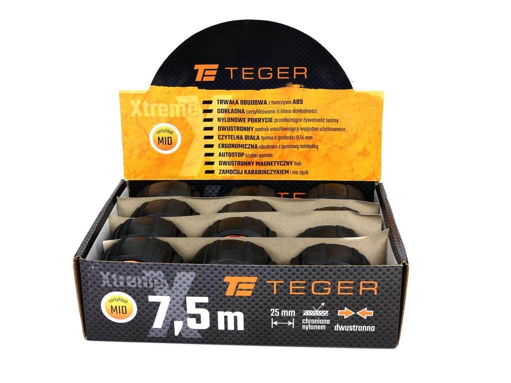 Miara stalowa dwustronna rozwijana 7.5m 25mm TEGER T-AM-011 - zdjęcie 2