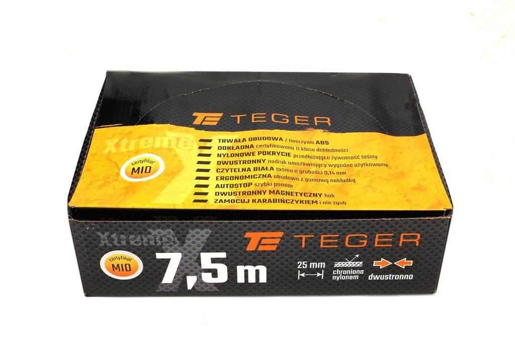 Miara stalowa dwustronna rozwijana 7.5m 25mm TEGER T-AM-011 - zdjęcie 3