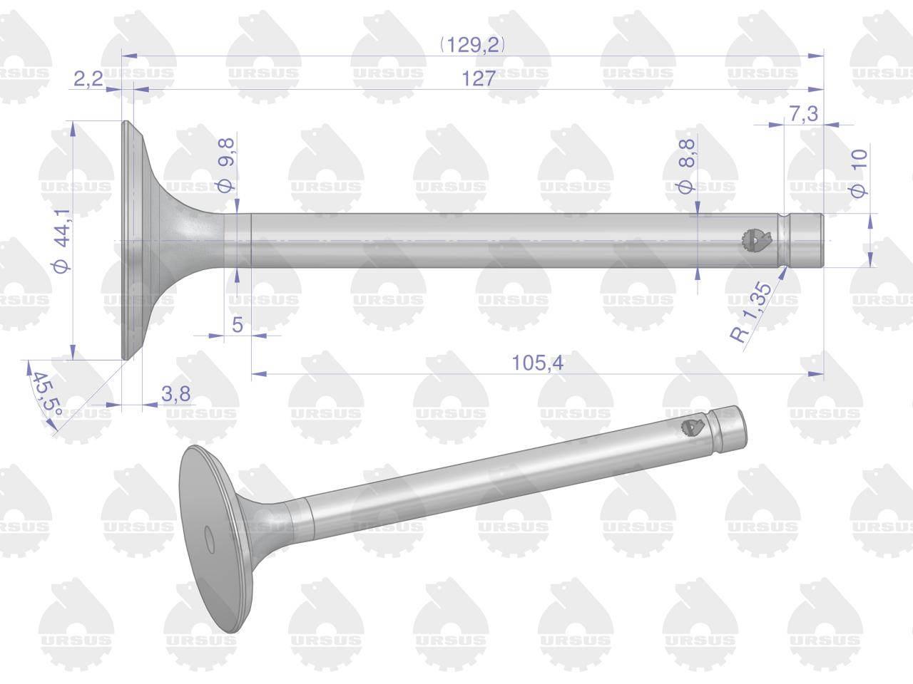 Zawór ssący do Zetora ORYGINAŁ URSUS 4szt 69010555U - zdjęcie 4