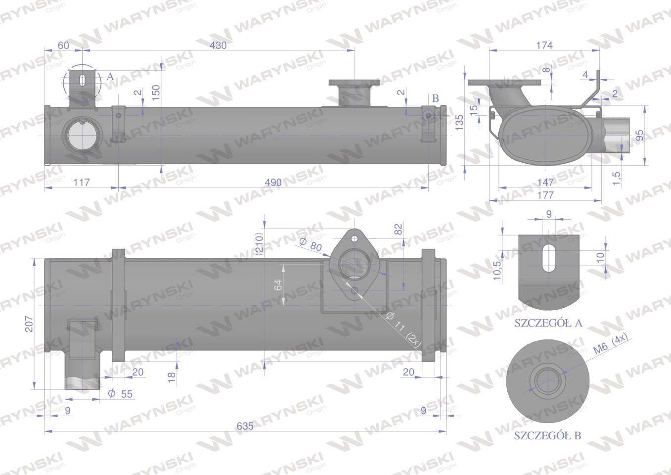Tłumik poziomy Renault WARYŃSKI 7700003367W - zdjęcie 3