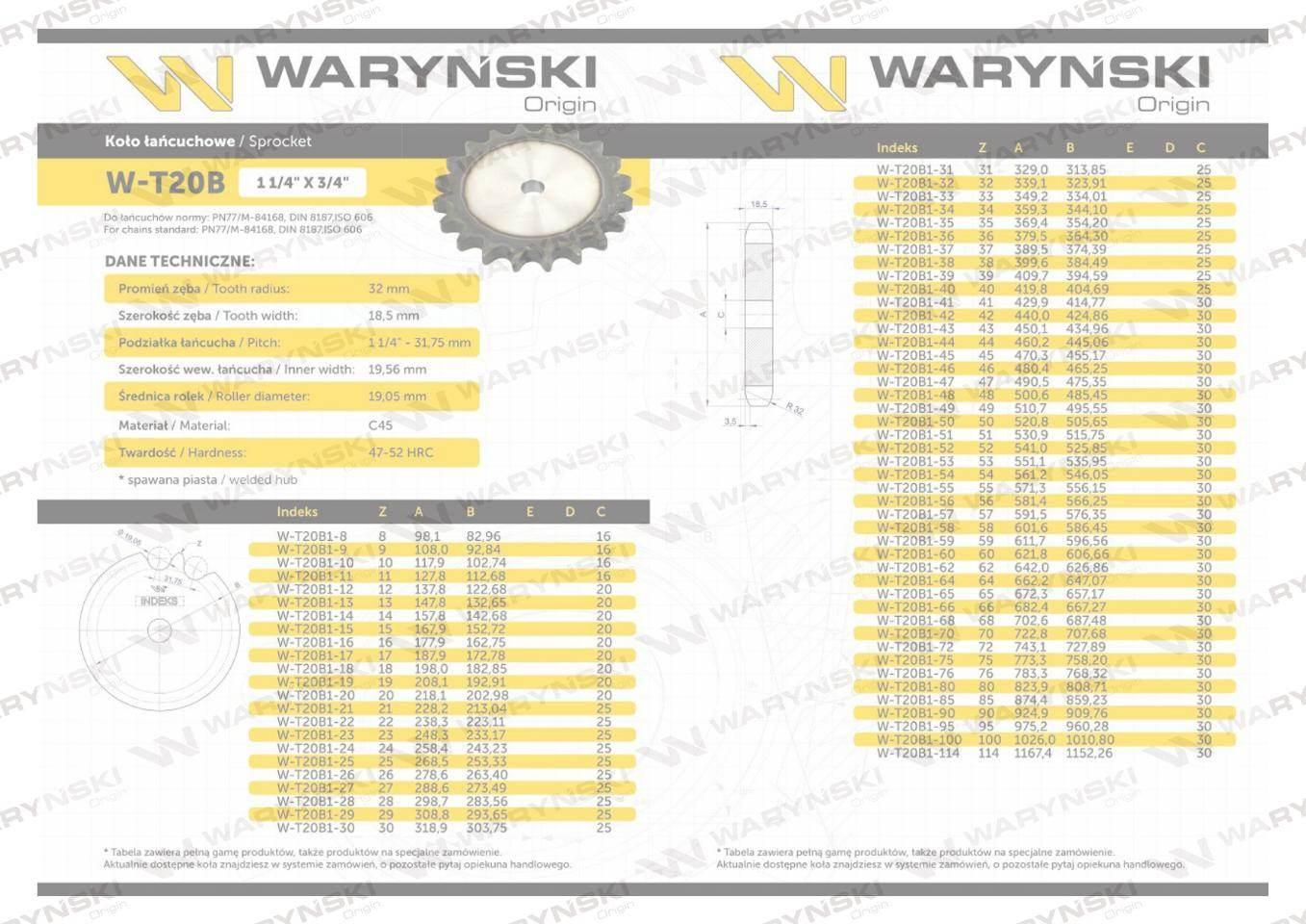 Koło zębate hartowane tarcza 20B-1 (R1 1. 1/4) Z-24 Waryński W-T20B1-24 - zdjęcie 3