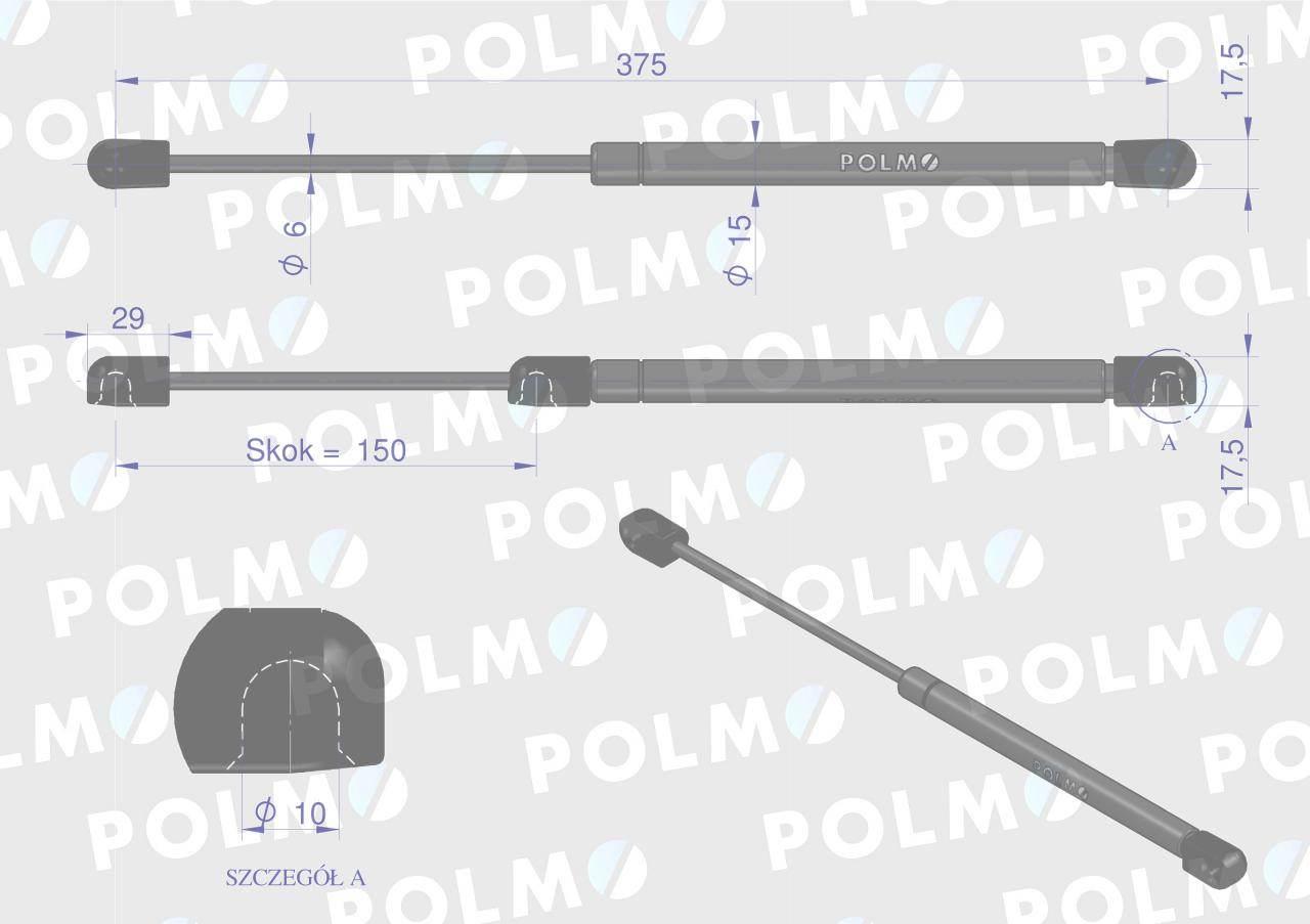 Siłownik dachu 16367957 pasuje do Zetora Proxima Forterra POLMO 16367957P - zdjęcie 2