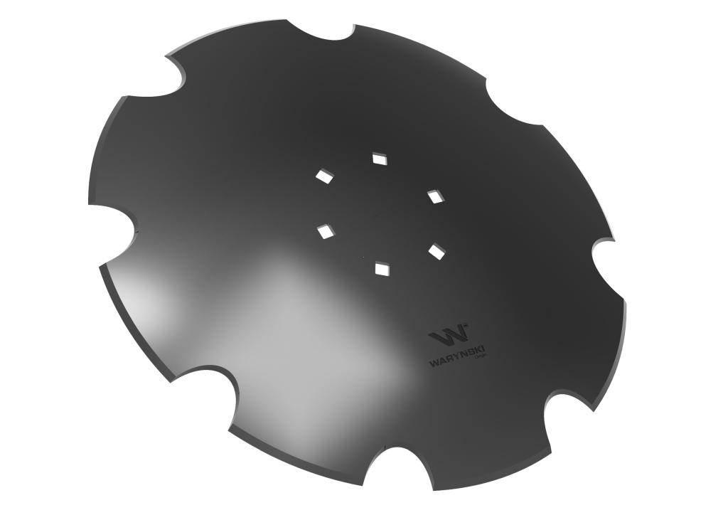 Talerz uzębiony Z-8 fi 510 mocowanie 6/120 grubość 4mm stal borowa WARYŃSKI