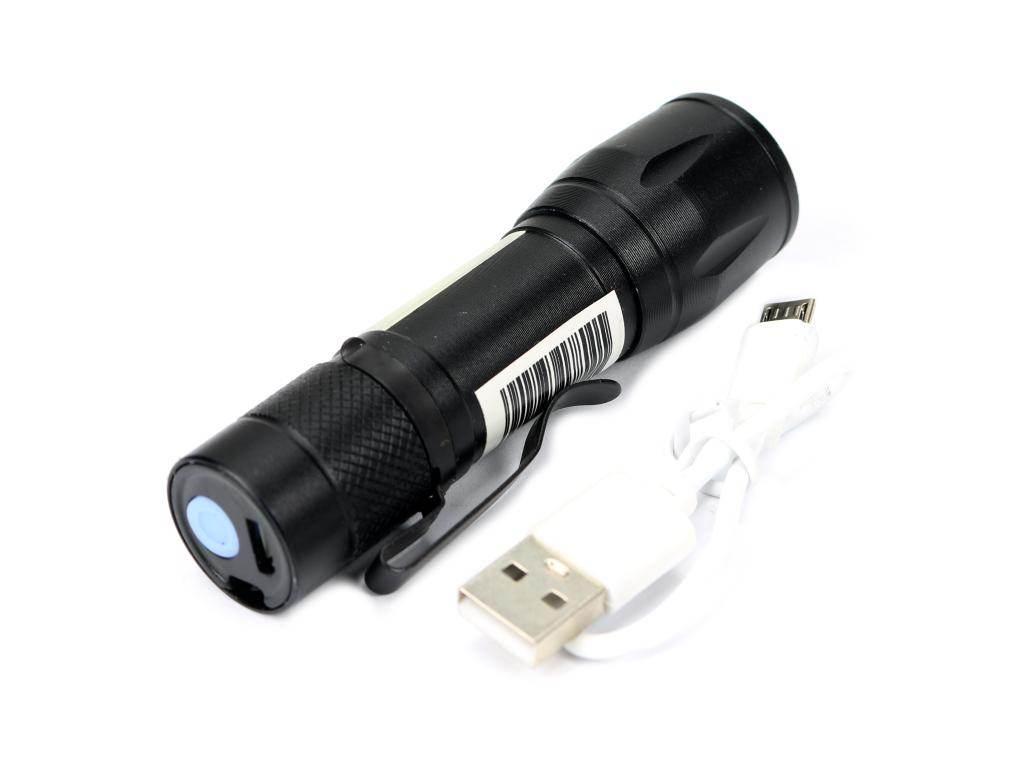 Latarka uniwersalna LED COB 200 lm ładowana USB szt w kartoniku ekspozycyjn - zdjęcie 3