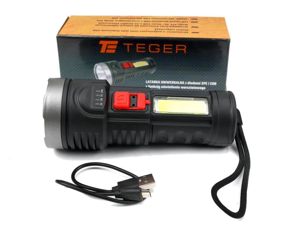 Latarka uniwersalna obudowa z ABS diody LED XPE COB 250 lm z funkcją warszt - zdjęcie 2