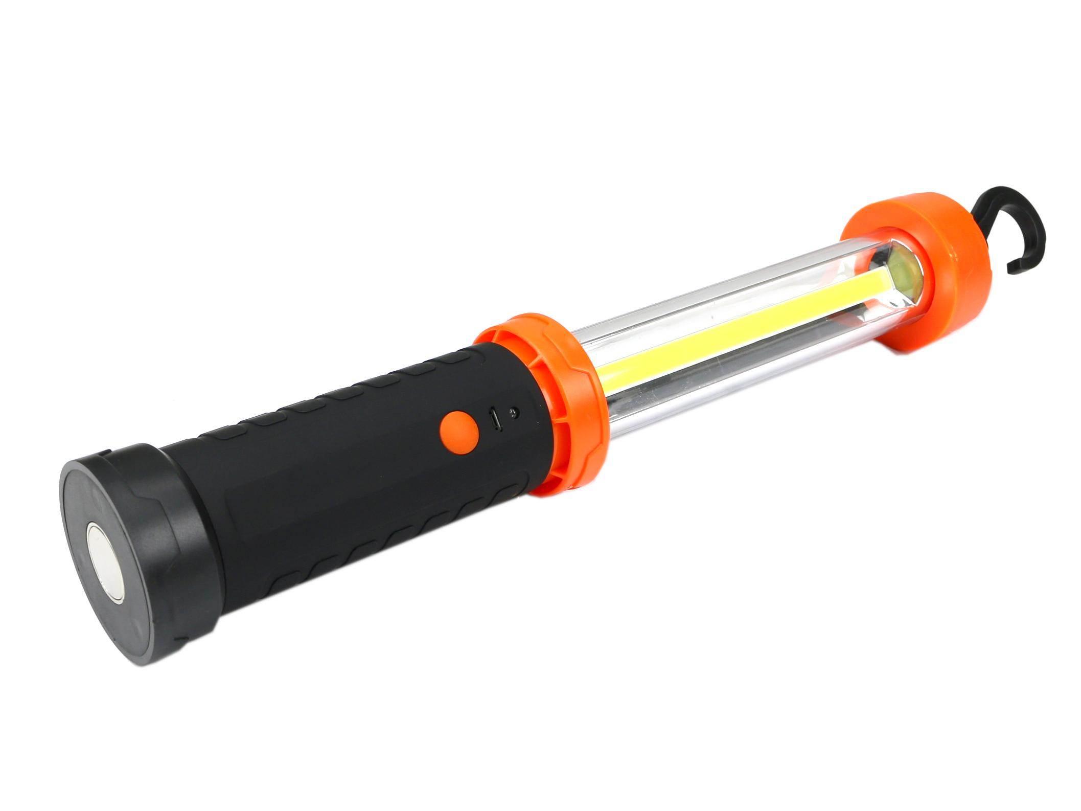 Lampa warsztatowa kanałowa latarka LED COB 600 lm 1200 mAh z kablem USB 1,5 - zdjęcie 2