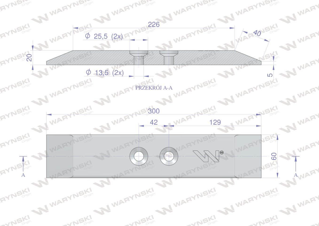 Dłuto zęba CY zastosowanie głębosz JOB Waryński AU/2800 W-2111270010 - zdjęcie 2