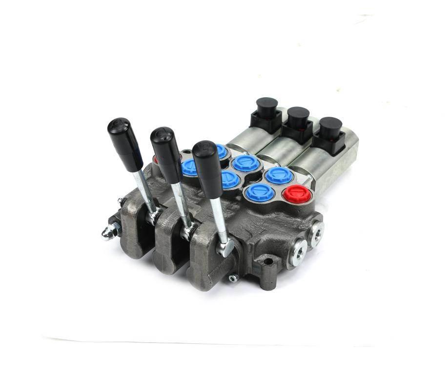Rozdzielacz hydrauliczny (50 l/m) 3 sekc.ster. Ręczno elektryczne 12 DC - w