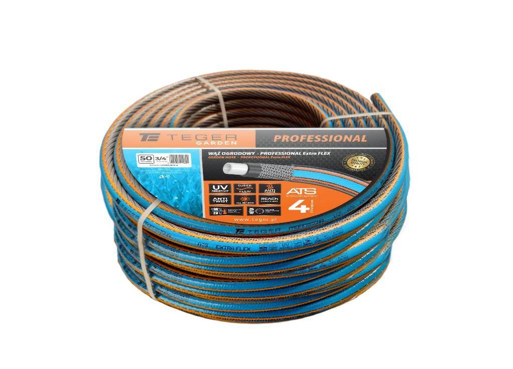 Wąż ogrodowy "PROFESSIONAL- EXTRA FLEX" FI 3/4". 50m / TEGER