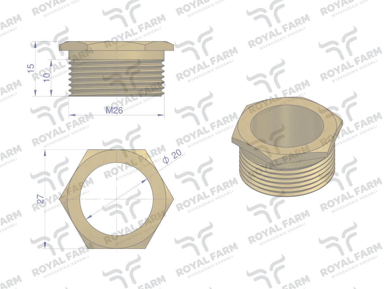 Nakrętka zaworu RF-20909015.200 ROYAL FARM 5szt RF-20909015.203 - zdjęcie 2