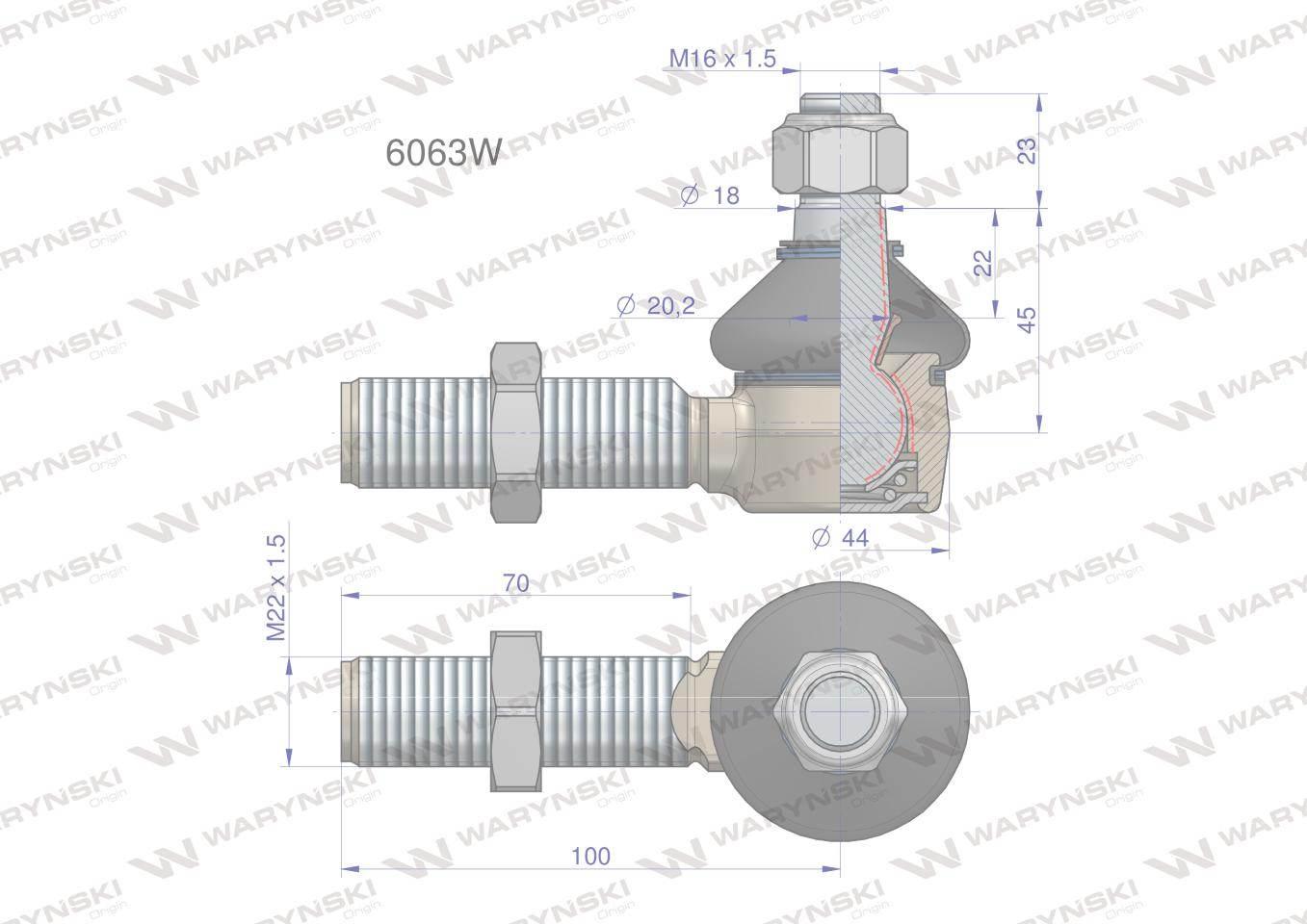 Przegub układu kierowniczego Manitou 6063 Waryński 6063W - zdjęcie 2