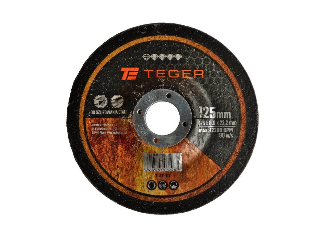 Tarcza korundowa do szlifowania 125x 8.0 mm szt. TEGER 5szt T-AT-111