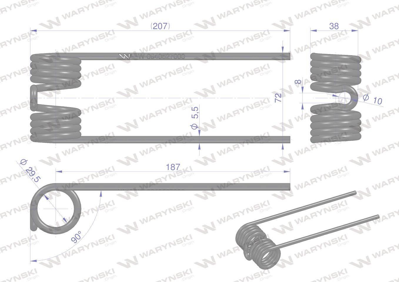 Palec podbieracza zastosowanie Welger RP200 Waryński W-0940527000 - zdjęcie 2