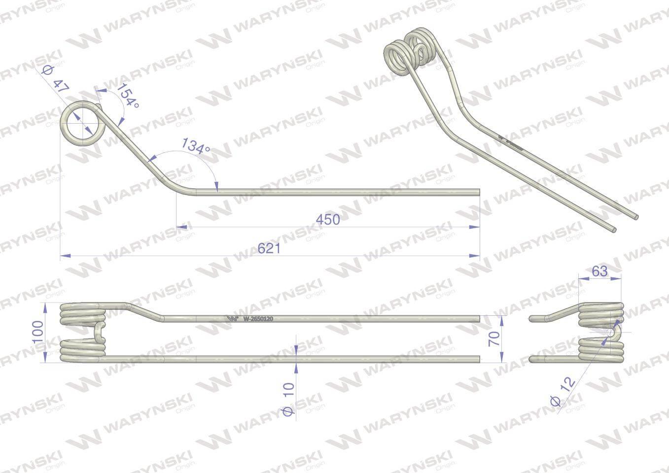 Palec zgrabiarki pokosowej zastosowanie Krone Waryński W-2650120 - zdjęcie 2