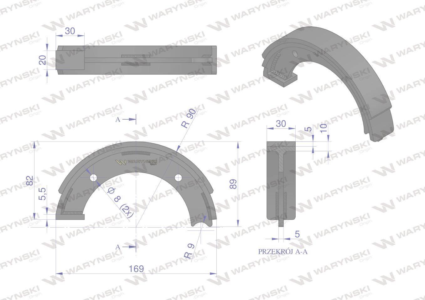 Szczęka hamulcowa 04378796 DEUTZ Waryński 4szt 04378796W - zdjęcie 2
