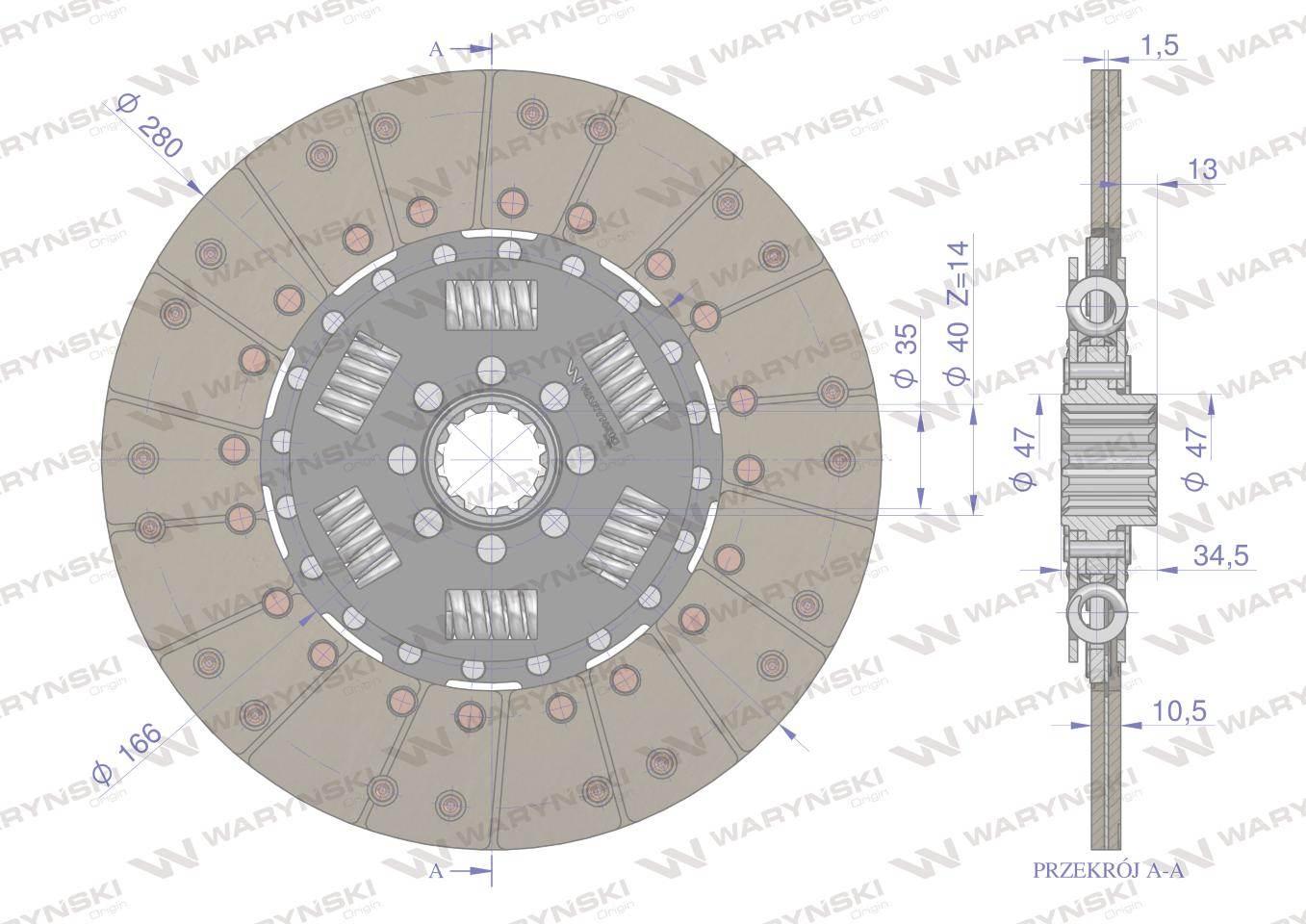 Tarcza sprzęgła CASE. FORD. NEW HOLLAND Waryński 5092790W - zdjęcie 3