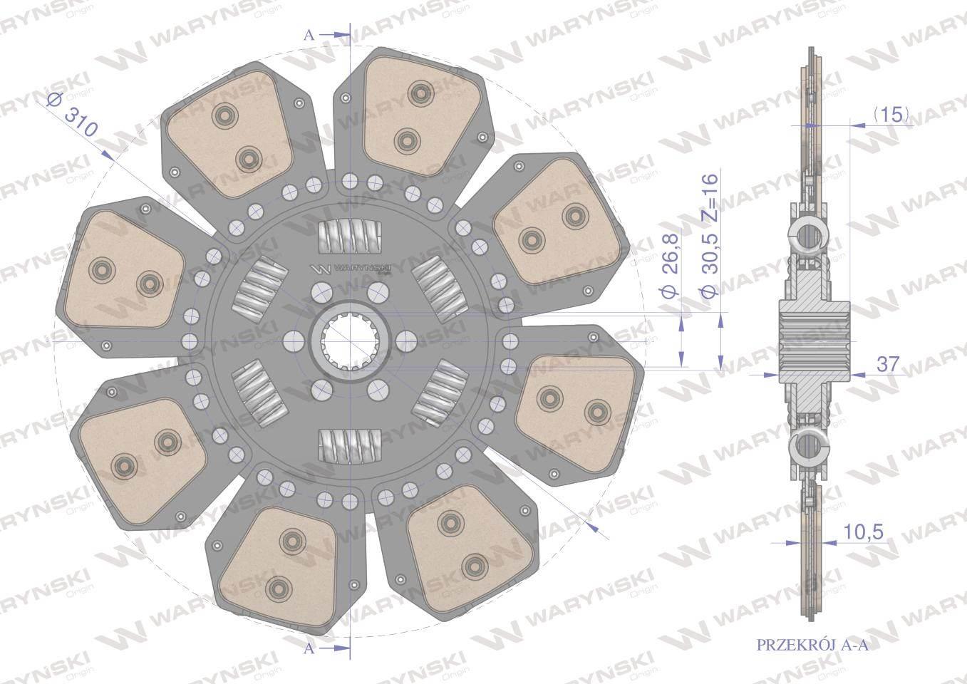 Tarcza sprzęgła Ceramiczna. RENAULT Waryński 7700034477W - zdjęcie 3