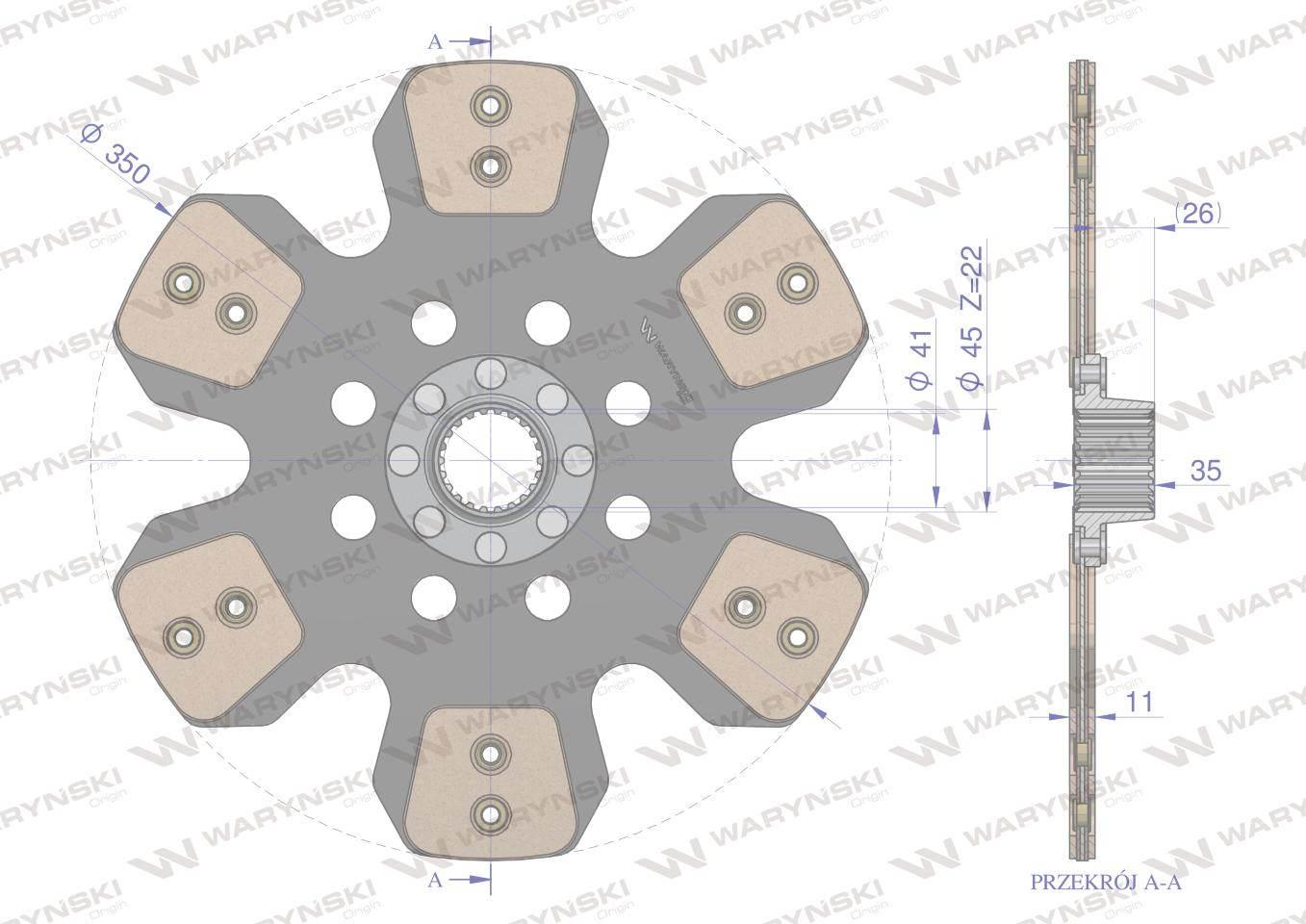 Tarcza sprzęgła Ceramiczna FENDT Waryński F285100103010W - zdjęcie 3