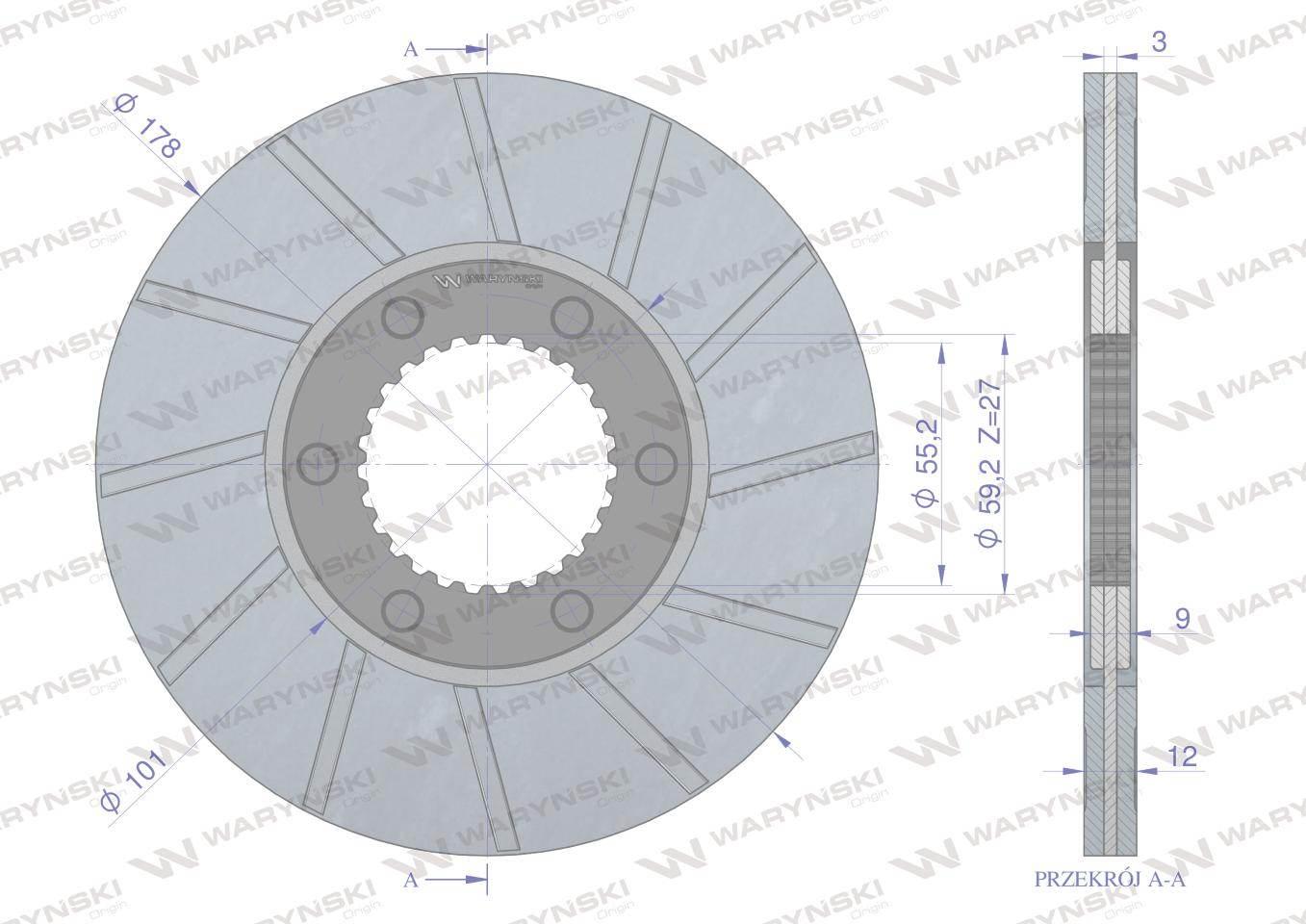Tarcza hamulcowa. RENAULT Waryński 6005007339W - zdjęcie 3