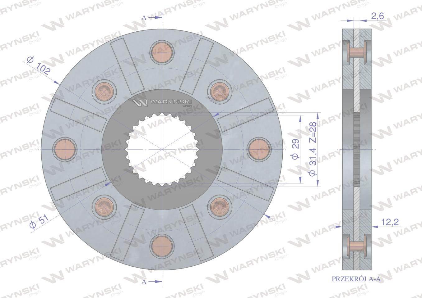 Tarcza hamulcowa 7701004426 RENAULT Waryński 7701004426W - zdjęcie 3