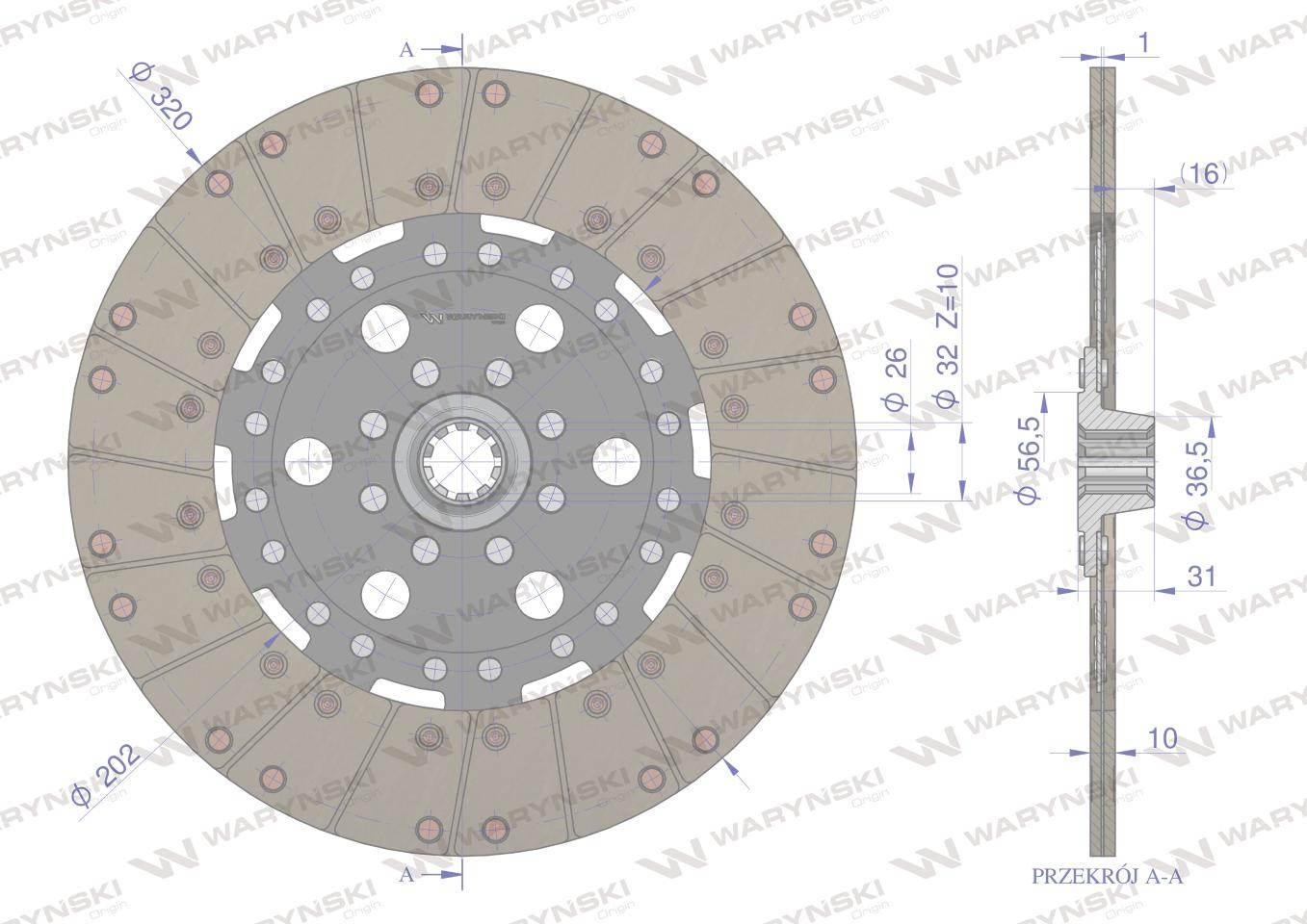 Tarcza sprzęgła F178100421010 FENDT Waryński F178100421010W - zdjęcie 3