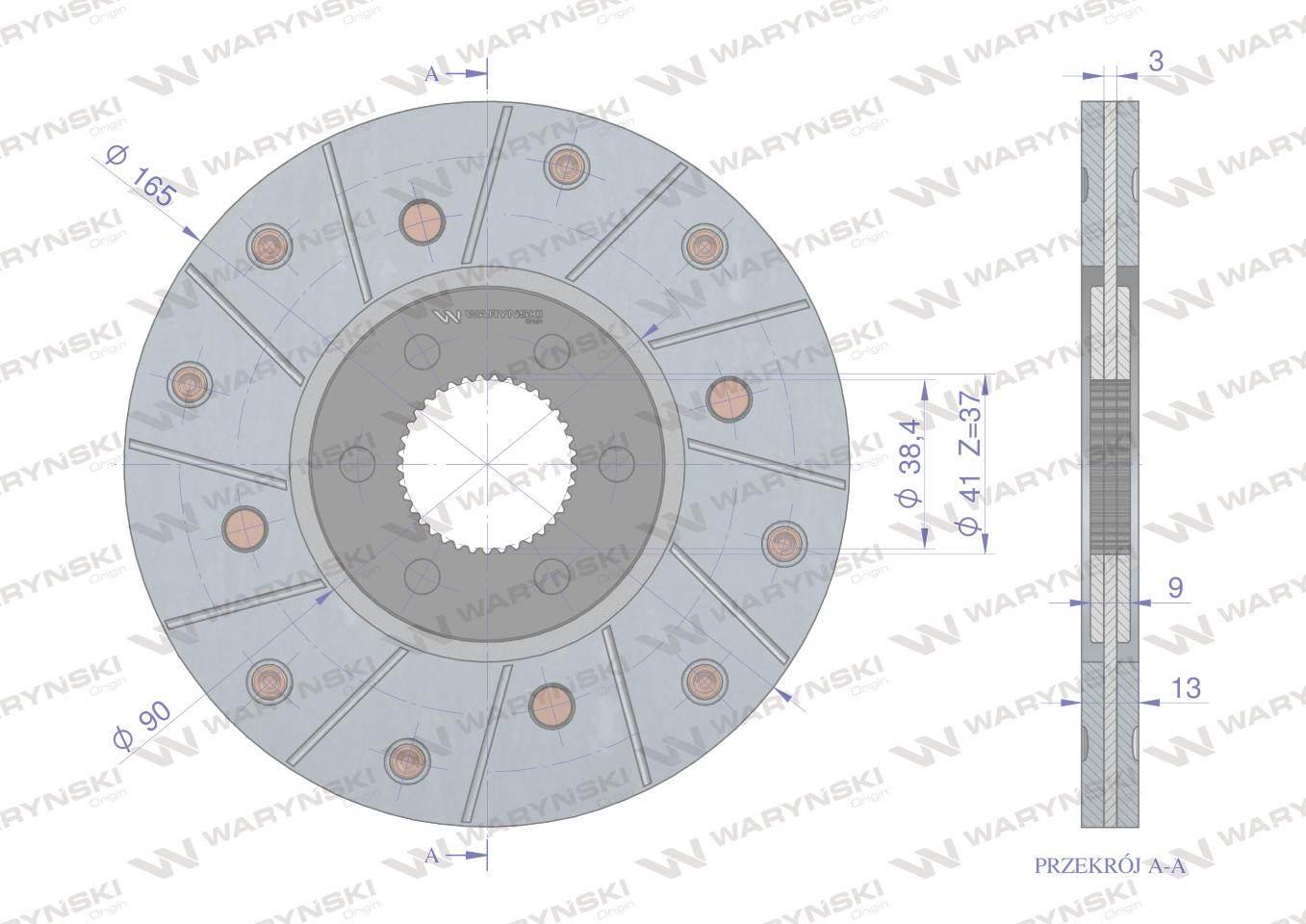 Tarcza hamulcowa 6005003078 RENAULT Waryński 6005003078W - zdjęcie 2