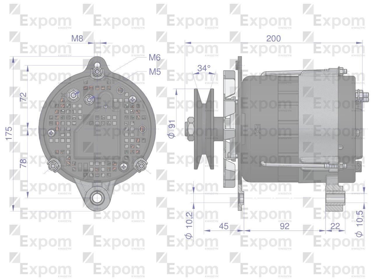 Alternator MTZ 72A EXPOM KWIDZYN eu G964.3701EX - zdjęcie 3