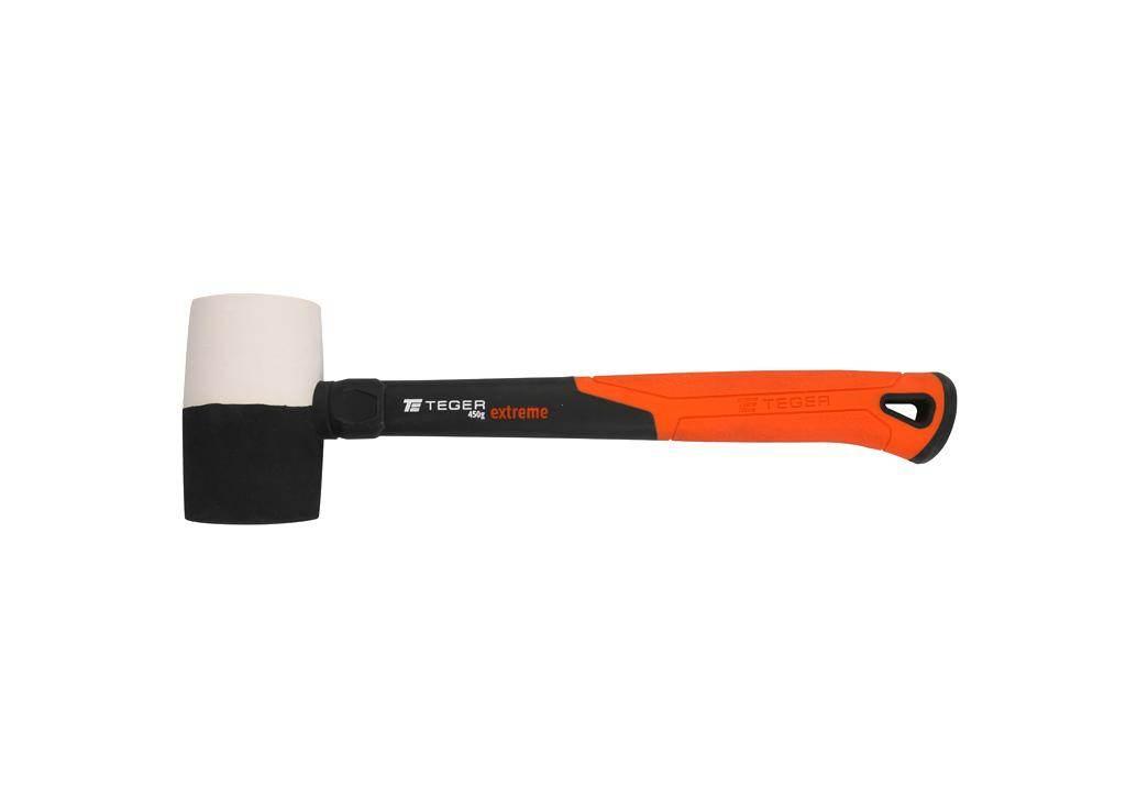 Młotek gumowy z trzonkiem fiberglass 450 g Extreme / TEGER T-W-MGF-450