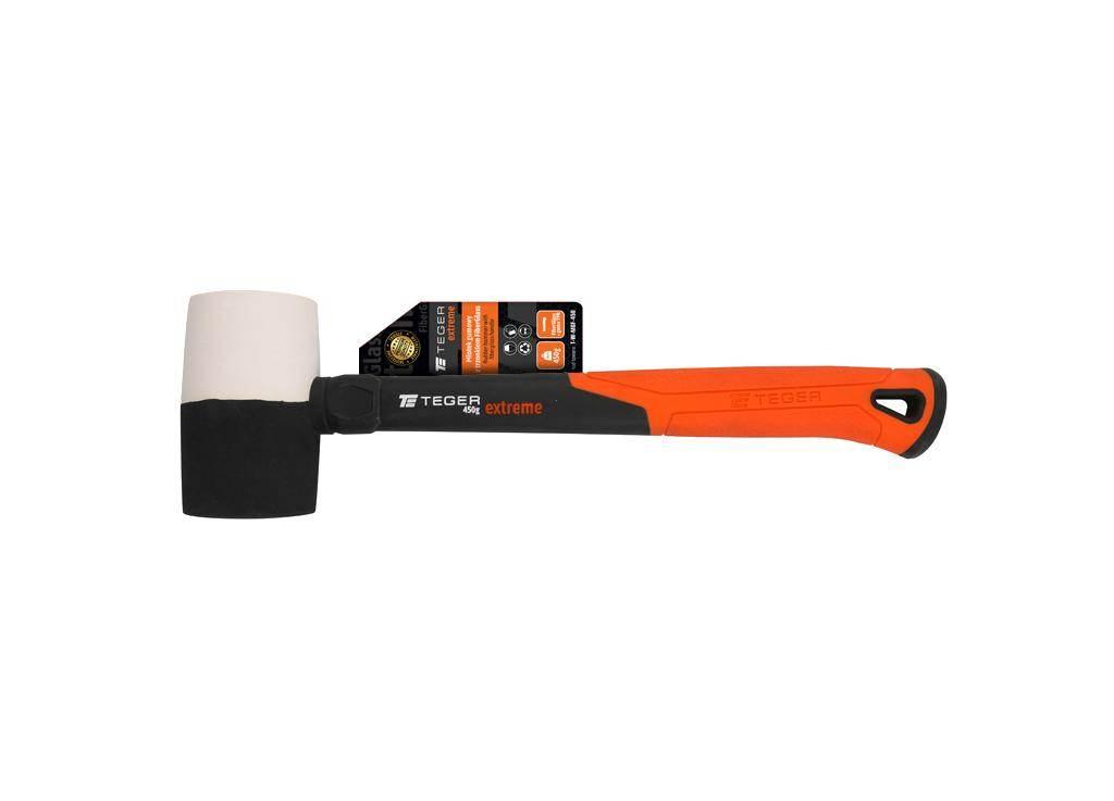 Młotek gumowy z trzonkiem fiberglass 450 g Extreme / TEGER T-W-MGF-450 - zdjęcie 3