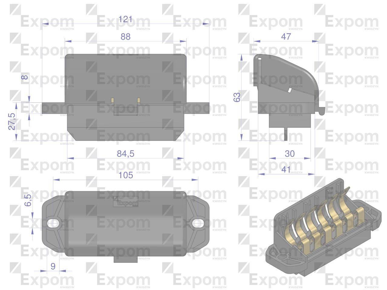 Skrzynka bezpieczników 6-krotna EXPOM KWIDZYN eu 50180940EX - zdjęcie 3