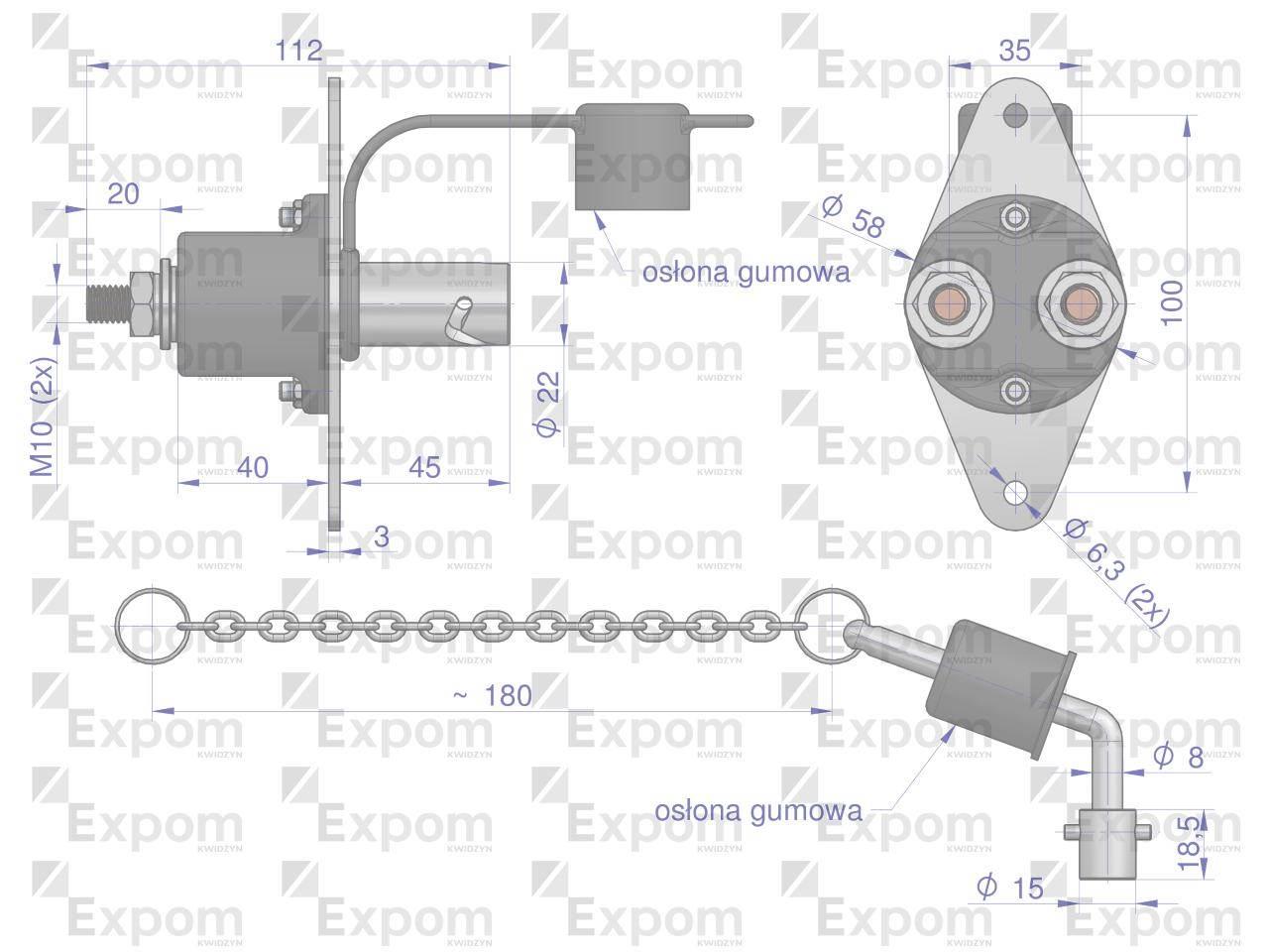 Odłącznik akumulatora M10 300A EXPOM KWIDZYN eu 1587698EX - zdjęcie 3