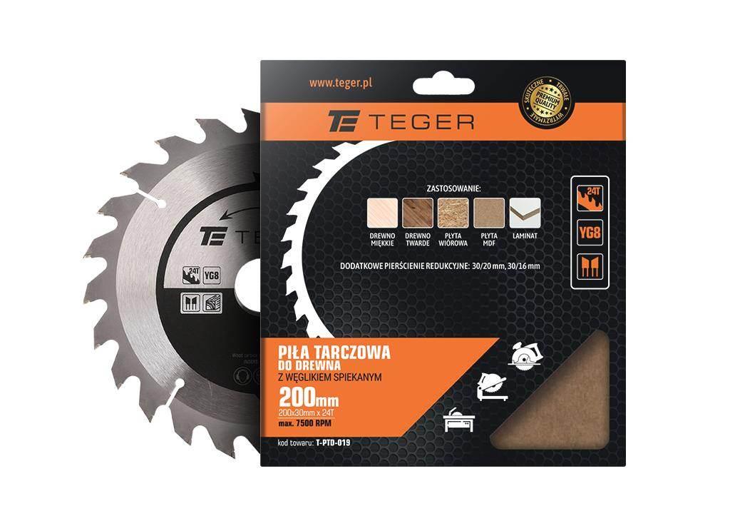 Piła tarczowa do drewna z węglikiem spiekanym 200x30x24T / TEGER T-PTD-019 - zdjęcie 2