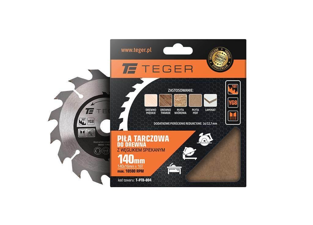 Piła tarczowa do drewna z węglikiem spiekanym 140x16x16T / TEGER T-PTD-004 - zdjęcie 2
