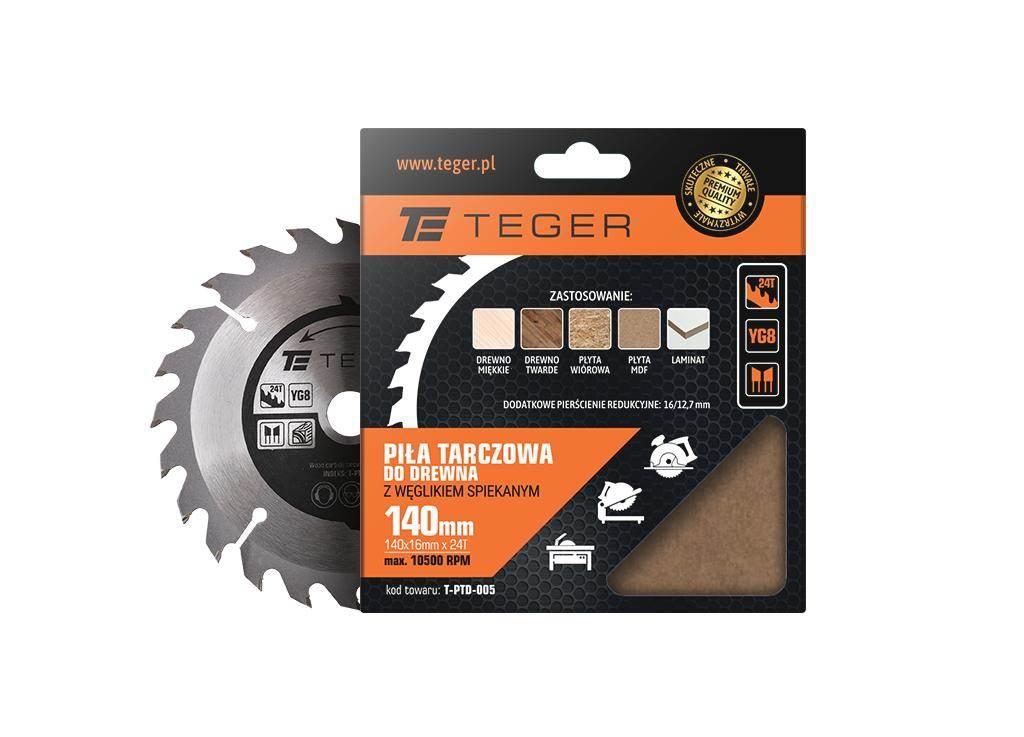 Piła tarczowa do drewna z węglikiem spiekanym 140x16x24T / TEGER T-PTD-005 - zdjęcie 2
