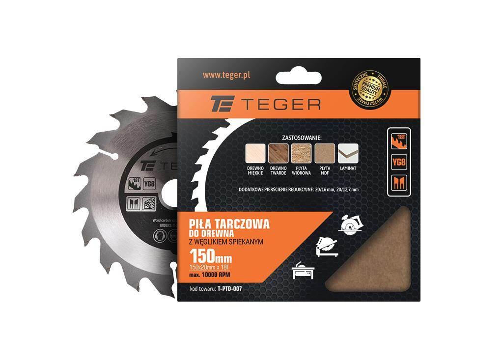 Piła tarczowa do drewna z węglikiem spiekanym 150x20x18T / TEGER T-PTD-007 - zdjęcie 2