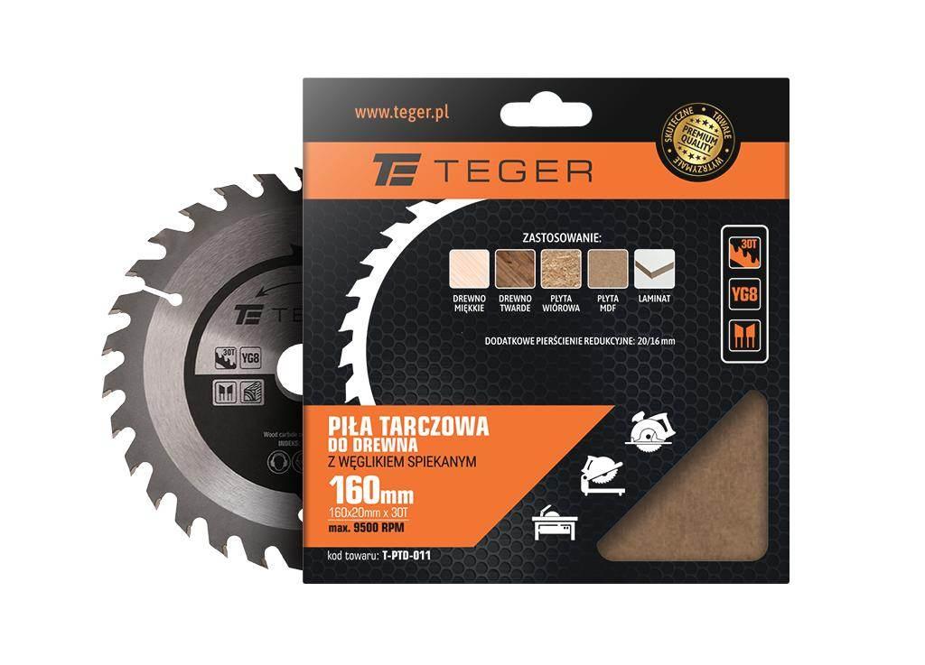 Piła tarczowa do drewna z węglikiem spiekanym 160x20x30T / TEGER T-PTD-011 - zdjęcie 2