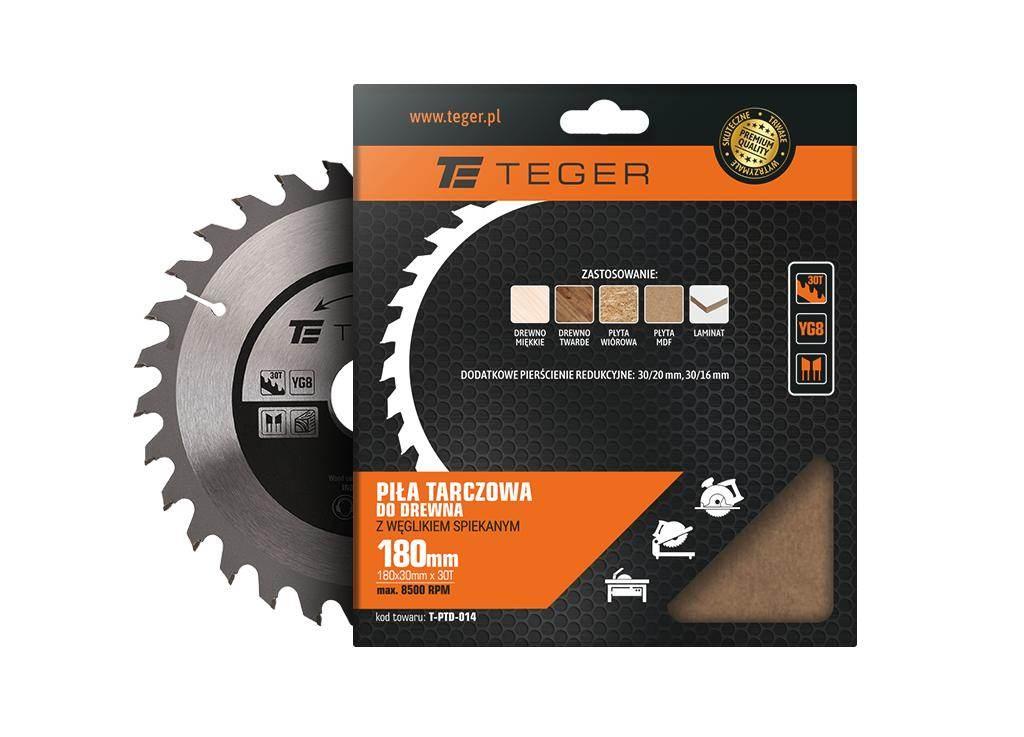 Piła tarczowa do drewna z węglikiem spiekanym 180x30x30T / TEGER T-PTD-014 - zdjęcie 2
