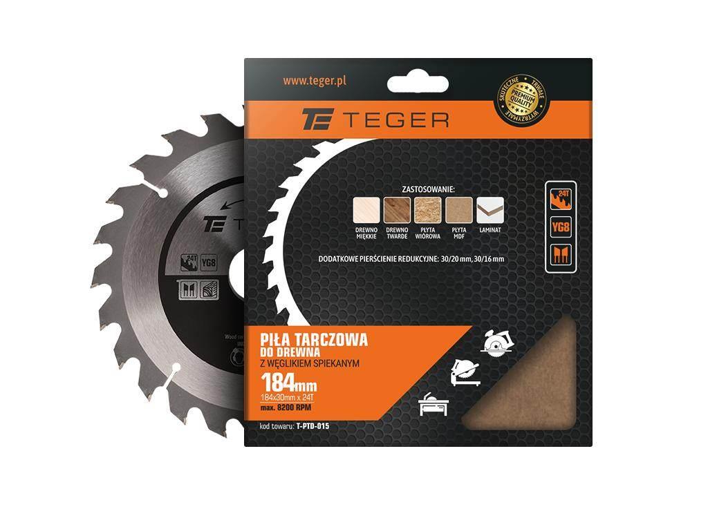 Piła tarczowa do drewna z węglikiem spiekanym 184x30x24T / TEGER T-PTD-015 - zdjęcie 2