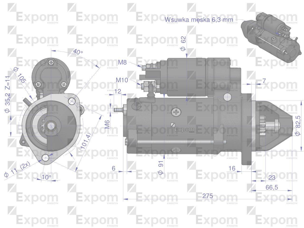 Rozrusznik 12V DEUTZ Typ Iskra MS30 EXPOM KWIDZYN eu MS30EX - zdjęcie 3