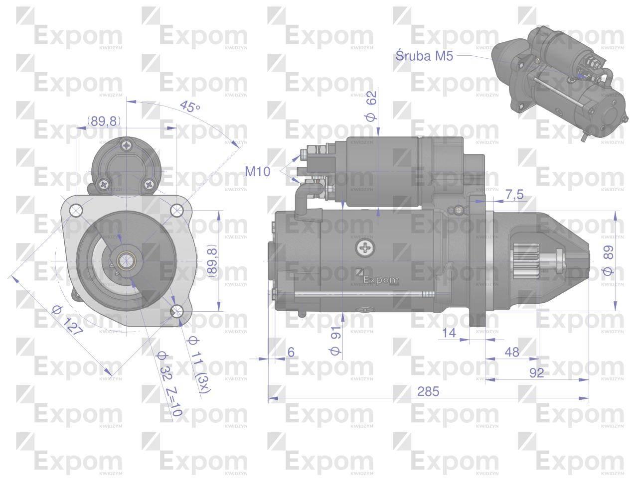 Rozrusznik 12V CASE Typ Iskra MS148 EXPOM KWIDZYN eu MS148EX - zdjęcie 3