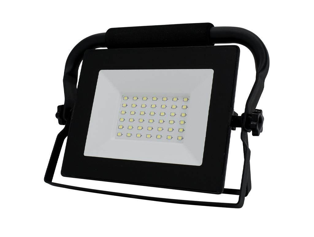 Naświetlacz, Lampa LED SMD 230V 30W 6500K 2550LM IP65 CZARNY PRZENOŚNY PRZE