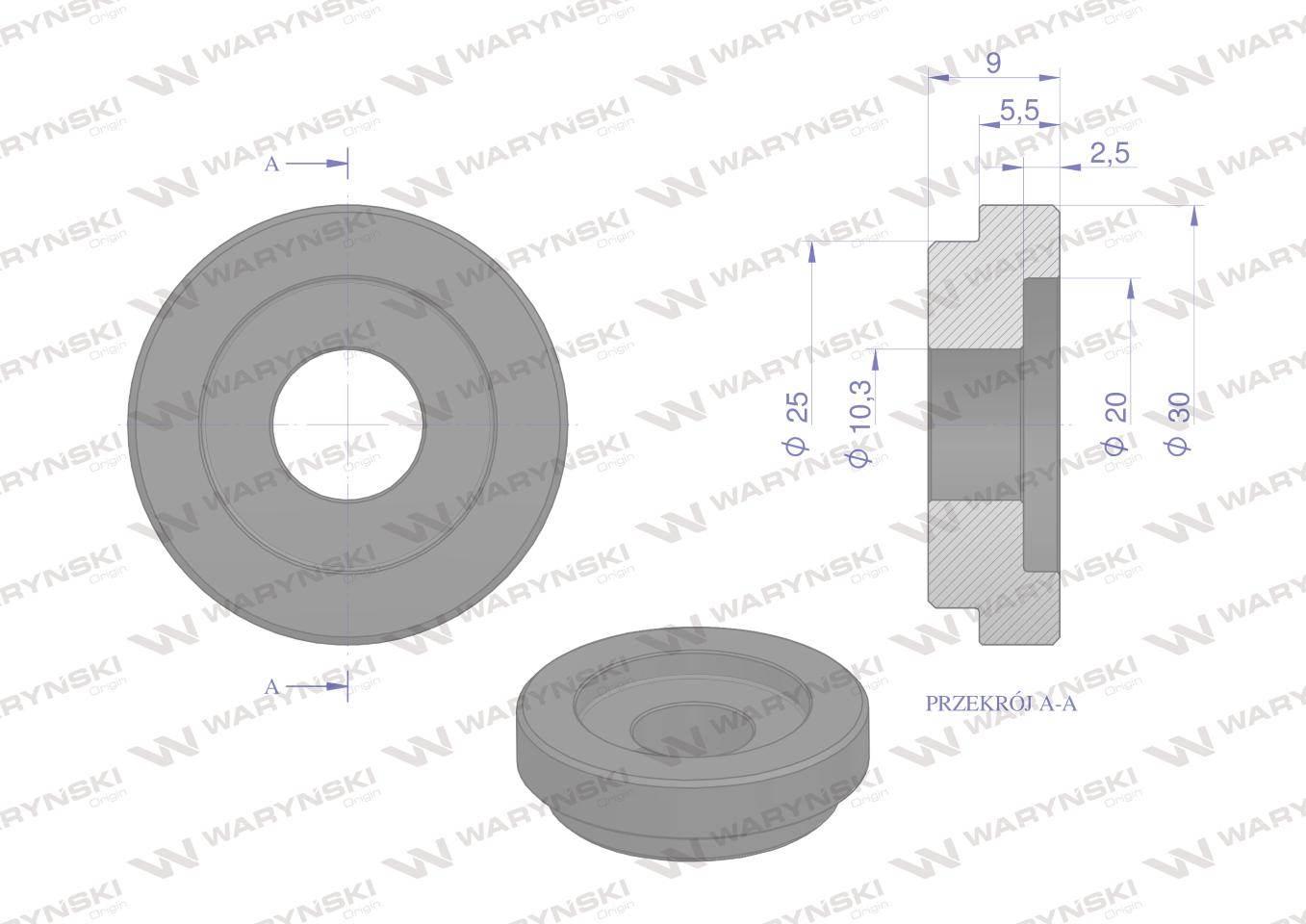 Tulejka zewnętrzna noża rozdrabniacza 20mm do noża 4mm Bizon Waryński 25szt - zdjęcie 2