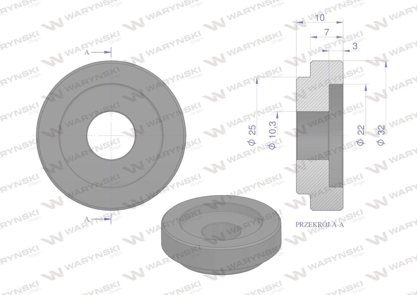 Tulejka zewnętrzna noża rozdrabniacza 22mm do noża 3mm Bizon Waryński 25szt - zdjęcie 2