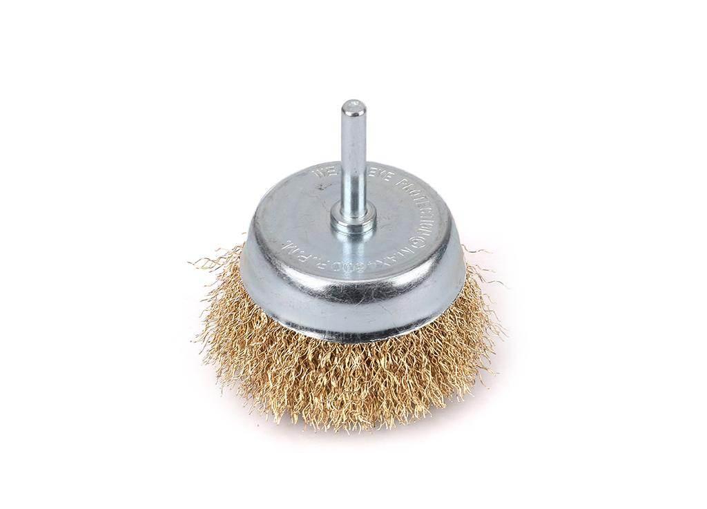 Szczotka doczołowa z trzpieniem - drut falowany FI 6/80 mm / TEGER